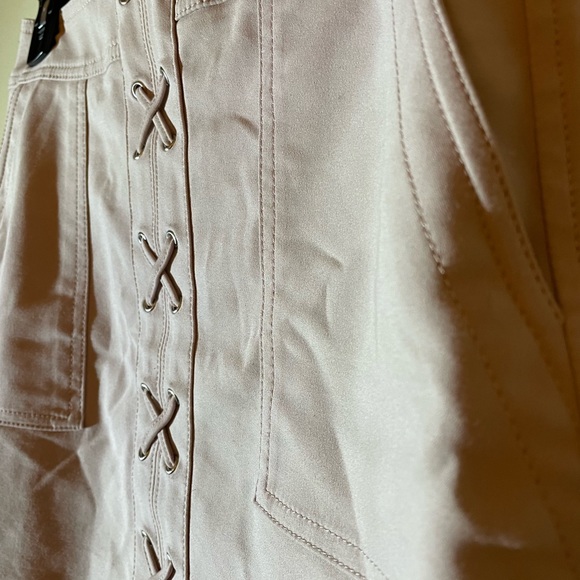 Express Pink Lace Up Mini Skirt - Picture 3 of 5